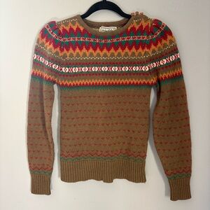 Vintage 70s Fair Isle Sweater / Vintage Nordic Cowichan Doen Christy Dawn